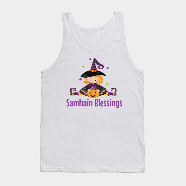 Samhain Wicca Witch Gift Pumpkin Pagan Family Design Tank Top by InnerMagic